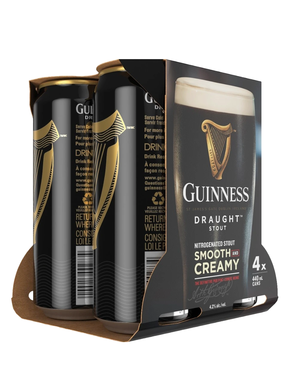 GUINNESS DRAUGHT 440ML 4PK CAN