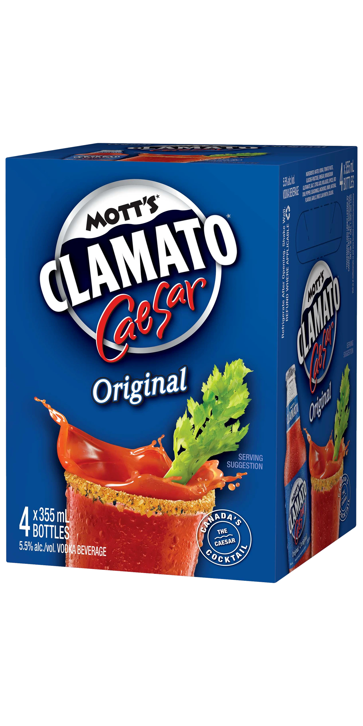 MOTTS CLAMATO CAESAR ORIGINAL 355ML 4PK BT