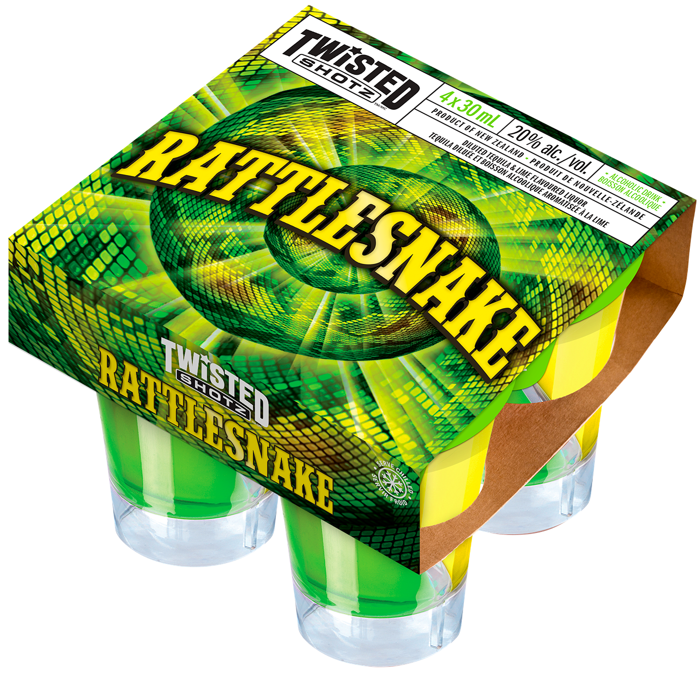 TWISTED SHOTZ RATTLESNAKE 30ML 4PK @ Kelowna [1001754]