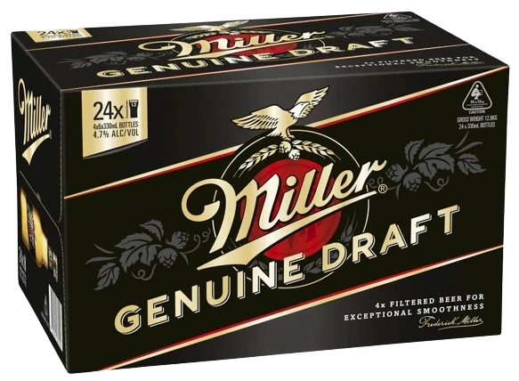 MILLER GENUINE DRAFT 341ML 24PK BT