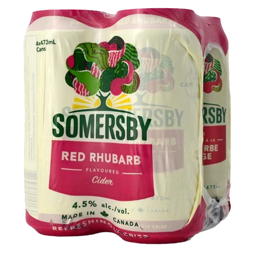 SOMERSBY RED RHUBARB CIDER 473ML 4PK CAN