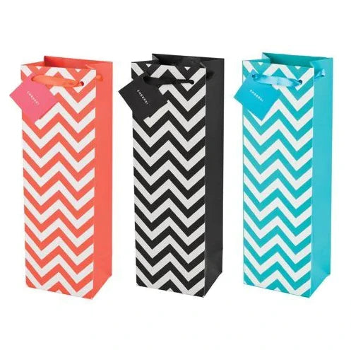 TRUE ASSORTED CHEVRON 1 BTL WINE BAG