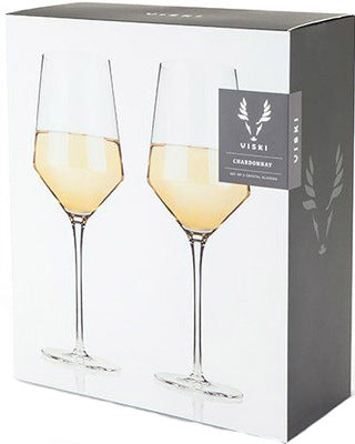 VISKI RAYE GLASS CRYSTAL CHARDONNAY 2PC