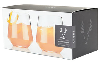 VISKI RAYE GLASS COCKTAIL TUMBLER 2PC