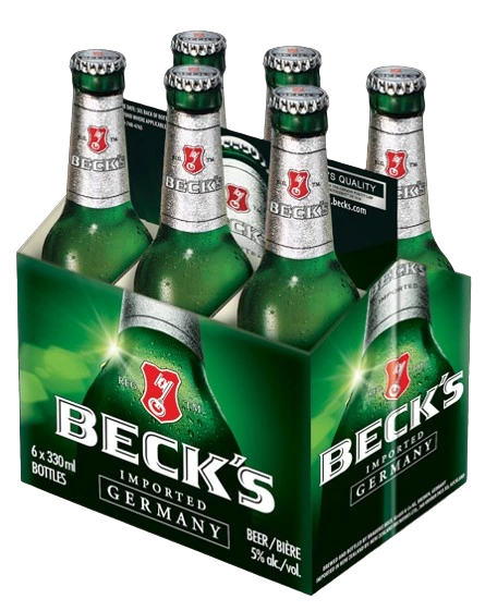 BECKS LAGER 330ML 6PK BT