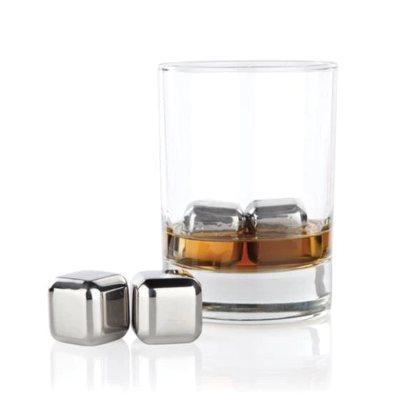 VISKI GLACIER ROCKS SMALL STAINLESS STEEL CUBES 4PK