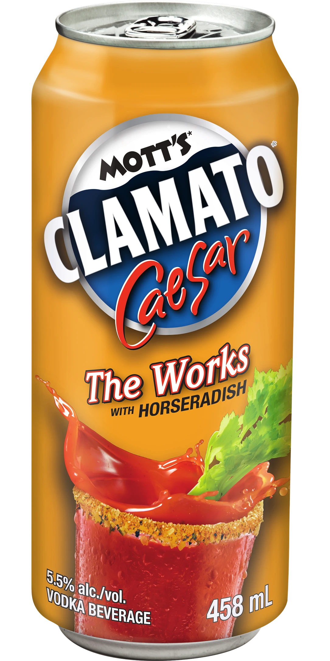 MOTTS CLAMATO CAESAR THE WORKS 458ML CAN