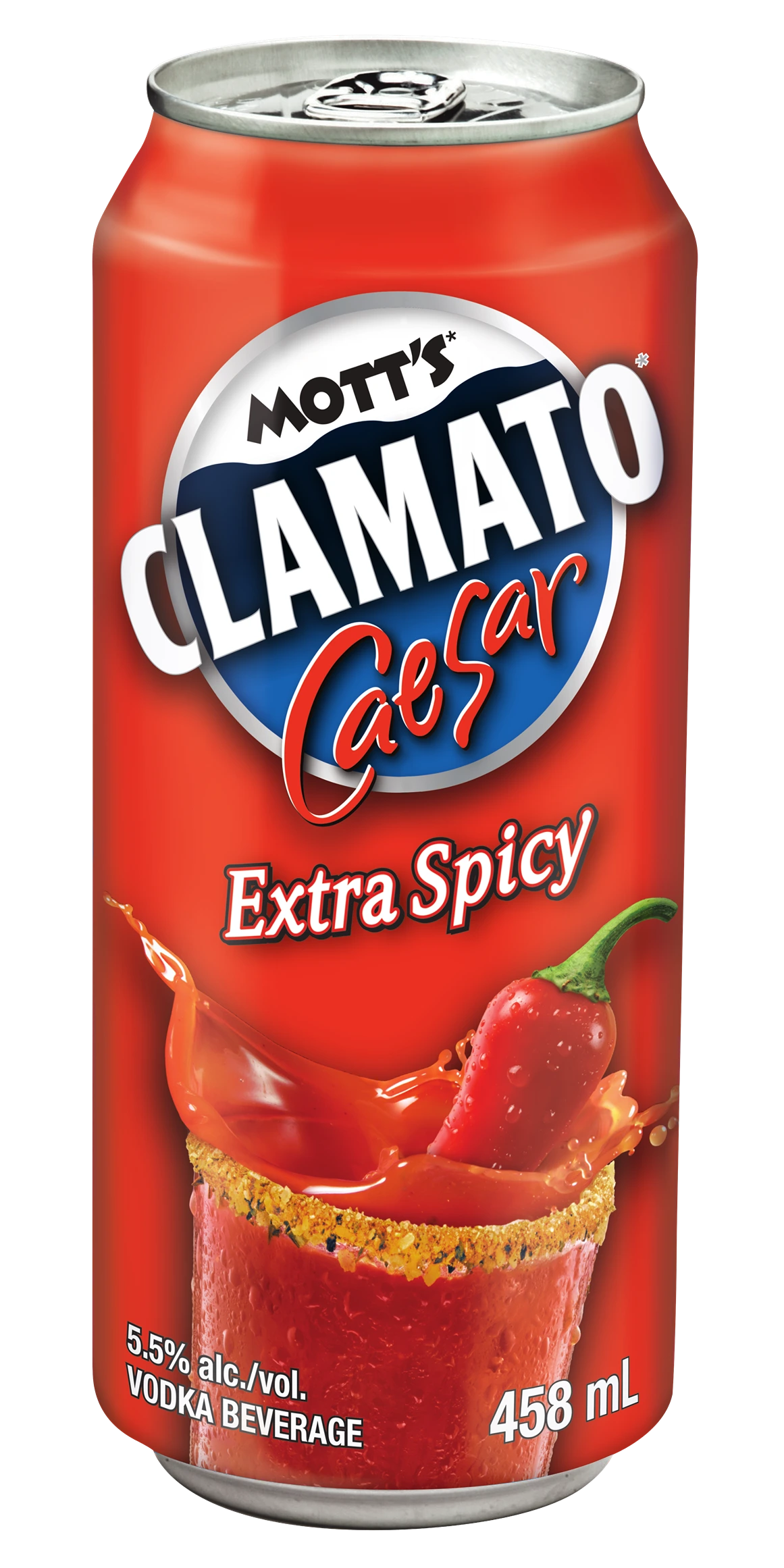 MOTTS CLAMATO CAESAR EXTRA SPICY 458ML CAN