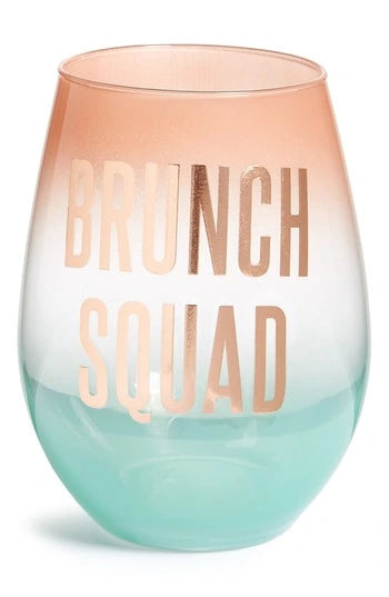 SLANT STEMLESS WINE GLASS BRUNCH SQUAD 20OZ