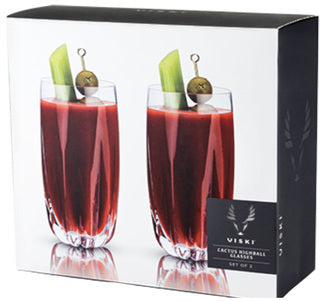 VISKI RAYE CACTUS CRYSTAL TUMBLER ROUND 2PC