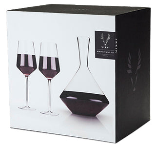 VISKI RAYE BORDEAUX DECANTER GLASS 3PC