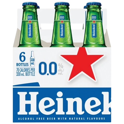 HEINEKEN NON ALCOHOLIC BEER 330ML 6PK BT