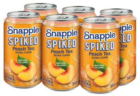 SNAPPLE SPIKED PEACH TEA 341ML 6PK CAN