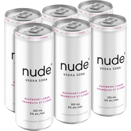 NUDE VODKA SODA RASPBERRY LEMON 355ML 6PK CAN