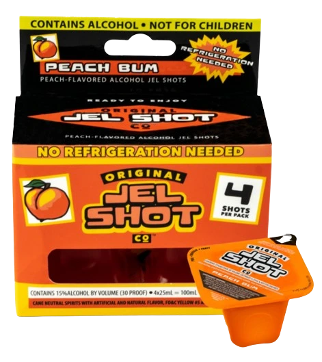 JEL SHOTS PEACH BUM 25ML 4PK