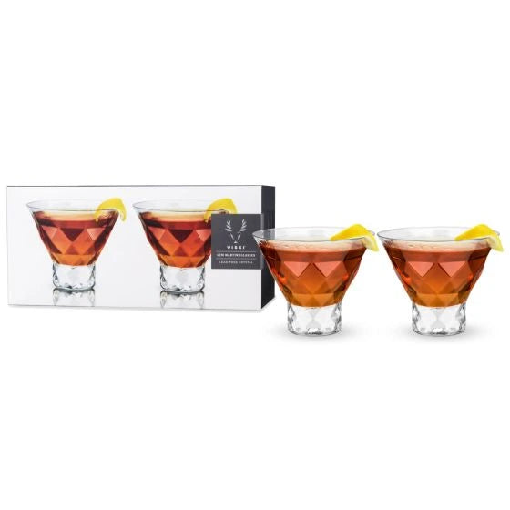 VISKI RAYE GEM CRYSTAL MARTINI GLASSES