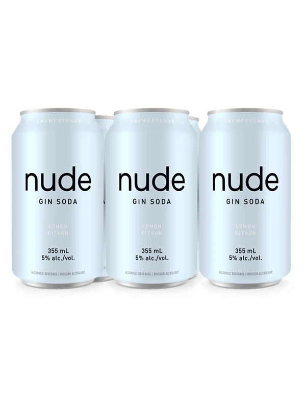 NUDE GIN SODA LEMON 355ML 6PK CAN