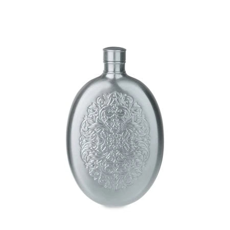 TWINE BRUSHED PEWTER FINISH STANLESS STEEL FILIGREE FLASK