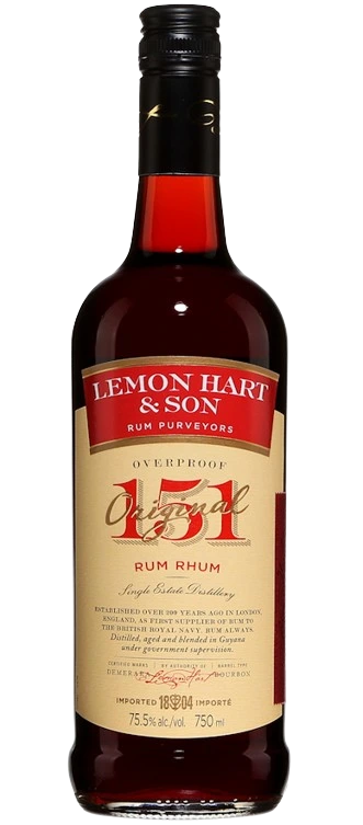 LEMON HART 151 DEMERARA RUM 750ML