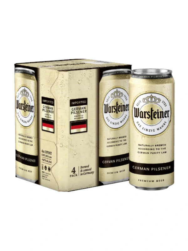 WARSTEINER PREMIUM PILSNER 500ML 4PK CAN