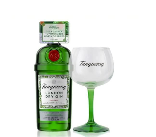 TANQUERAY COPA WITH GLASS LONDON DRY GIN 750ML GP