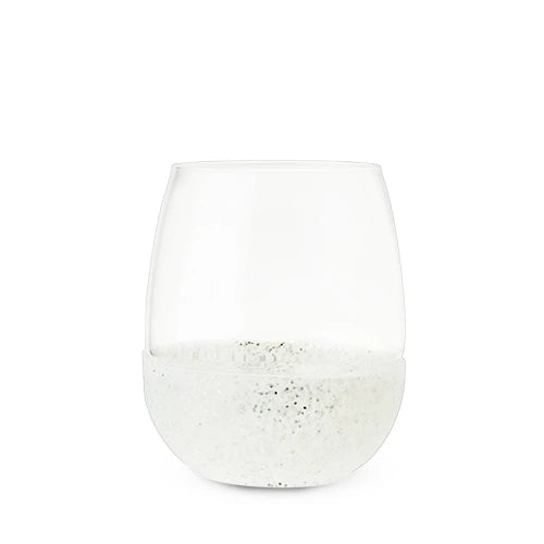 BLUSH GLIMMER SILVER STEMLESS WINE GLASS