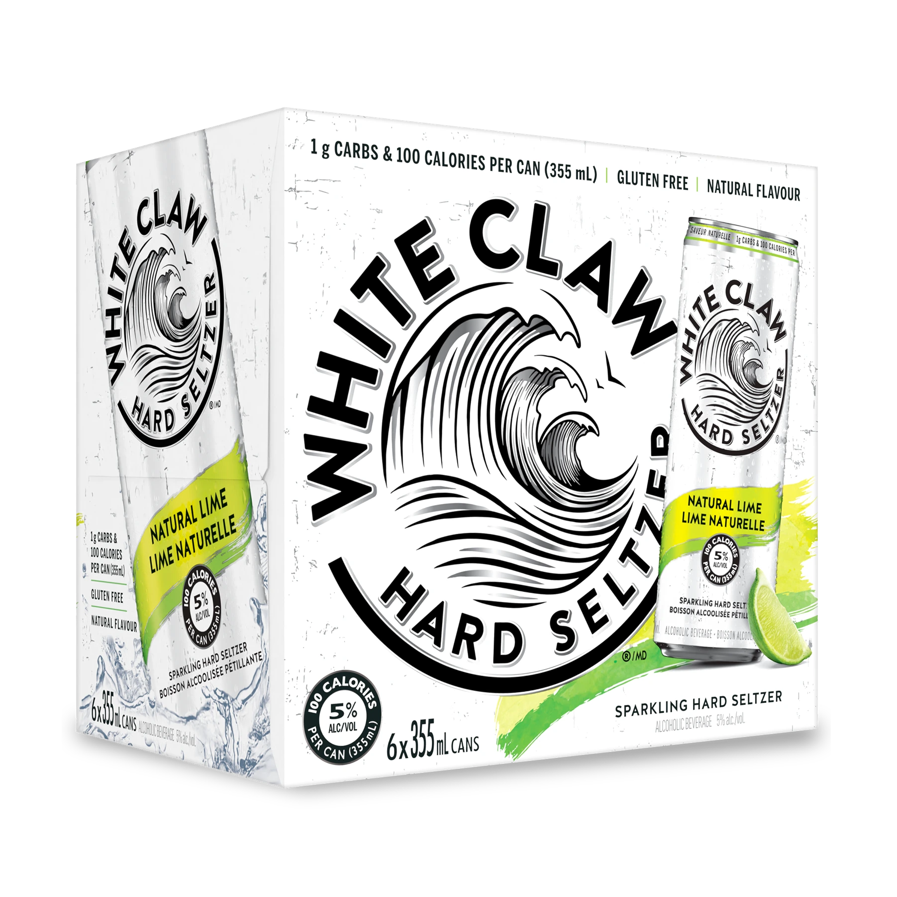 WHITE CLAW LIME 355ML 6PK CAN