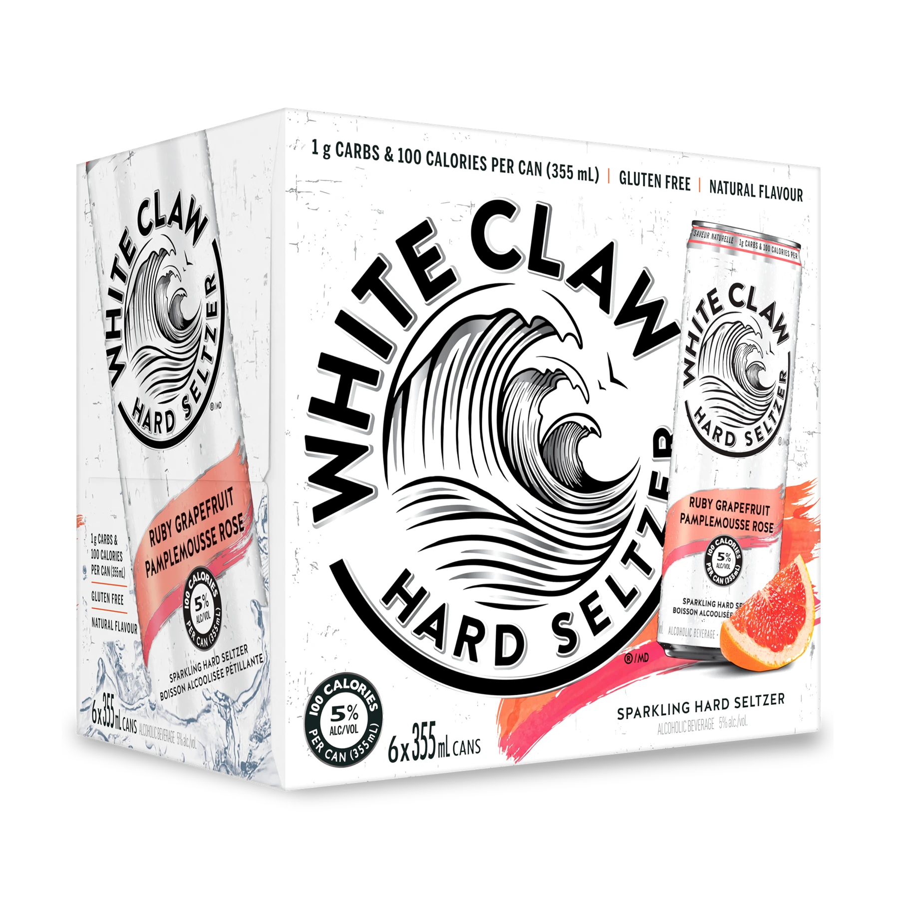 WHITE CLAW RUBY GRAPEFRUIT 355ML 6PK CAN