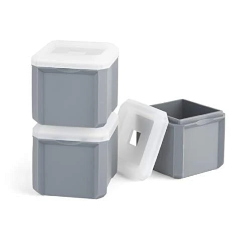 FINAL TOUCH EXTRA LARGE ICE CUBE MOLDS GREY 3PK