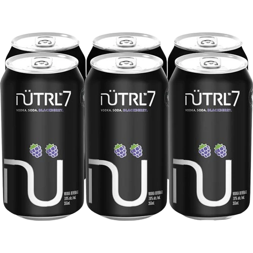 NUTRL VODKA SODA 7% BLACKBERRY 355ML 6PK CAN