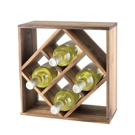 TWINE ACACIA WOOD LATTICE WINE RACK