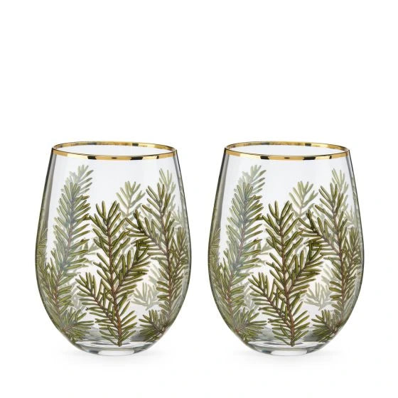 TWINE WOODLAND STEMLESS WINE GLASS SET