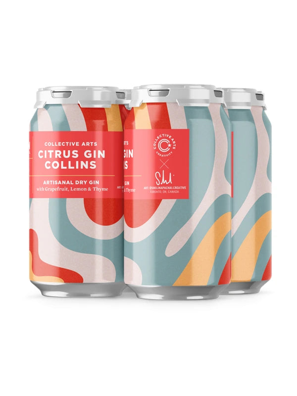 COLLECTIVE ARTS DRY GIN SODA 355ML 4PK CAN