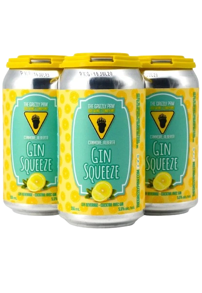 GRIZZLY PAW GIN SQUEEZE COCKTAIL 355ML 4PK CAN