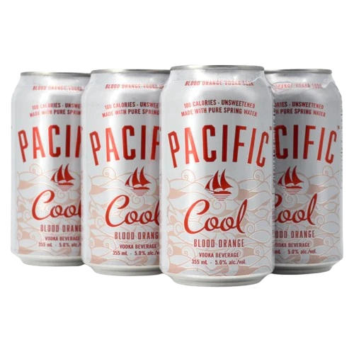 PACIFIC COOL BLOOD ORANGE VODKA SODA 355ML 6PK CAN