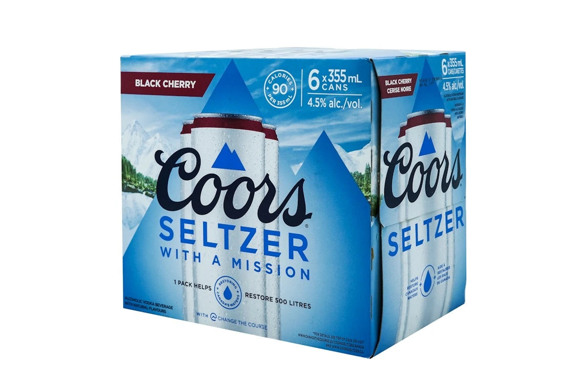 COORS SELTZER BLACK CHERRY 355ML 6PK CAN @ Kelowna [1029942]