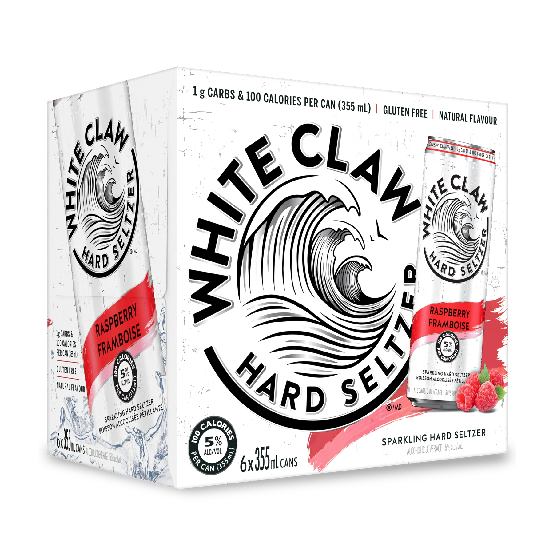 WHITE CLAW HARD SELTZER RASPBERRY 355ML 6PK CAN @ Kelowna [1029995]