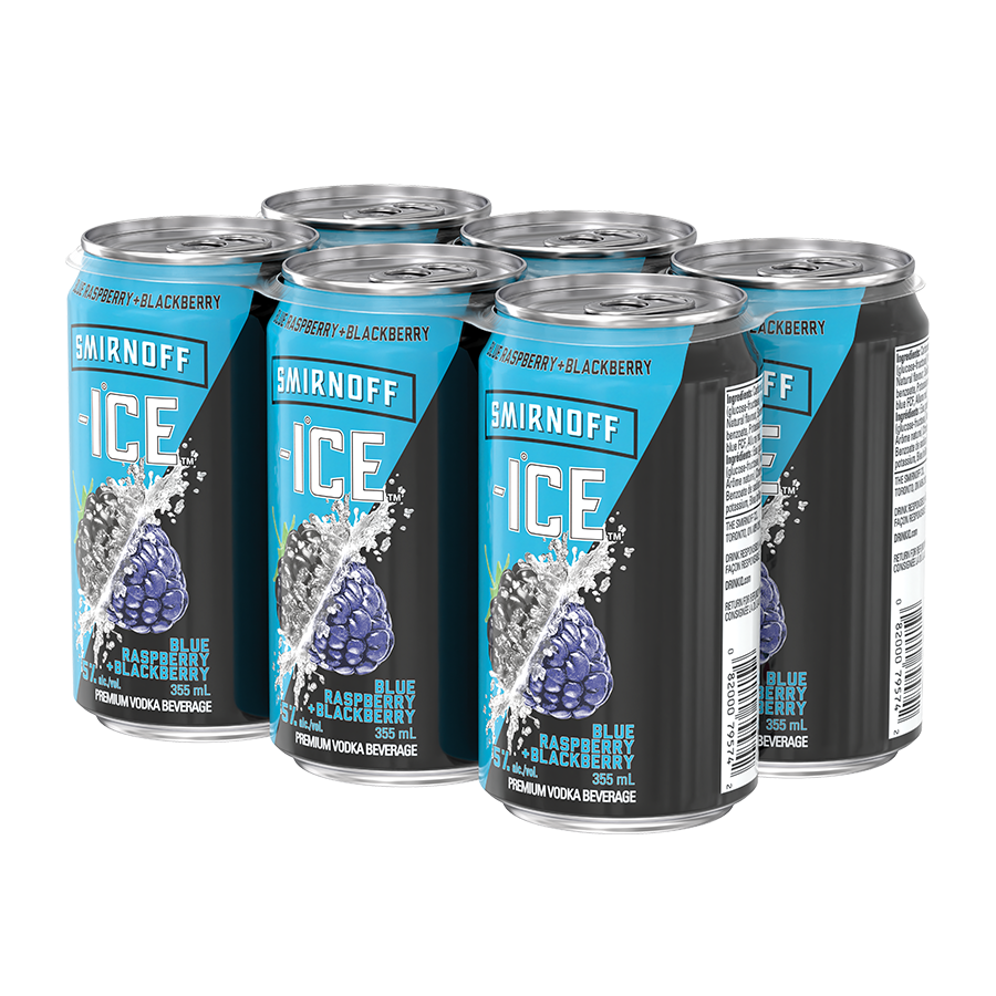 SMIRNOFF ICE BLUE RASPBERRY & BLACKBERRY 355ML 6PK CAN