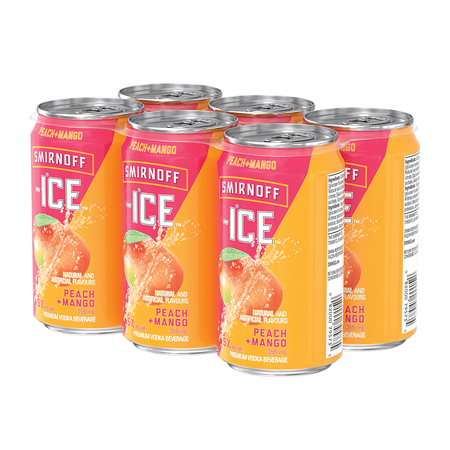 SMIRNOFF ICE PEACH & MANGO 355ML 6PK CAN