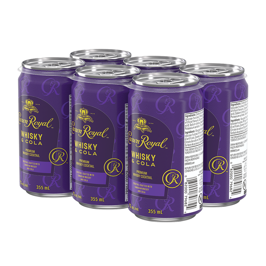 CROWN ROYAL WHISKY & COLA 355ML 6PK CAN