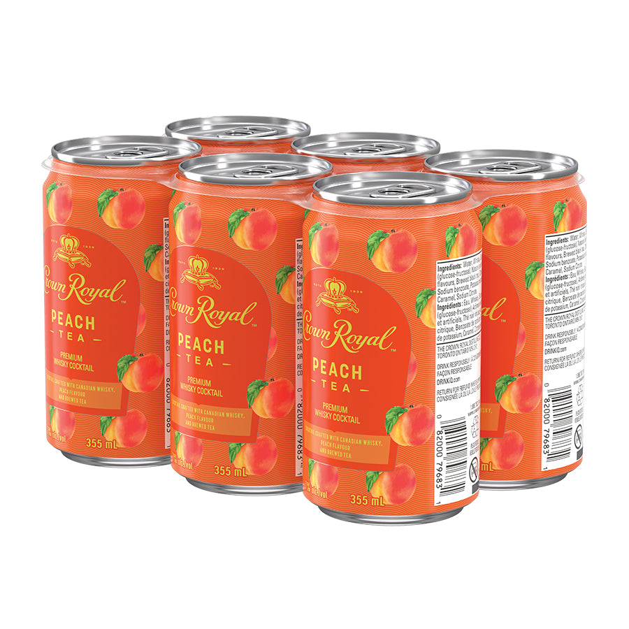 CROWN ROYAL PEACH TEA 355ML 6PK CAN