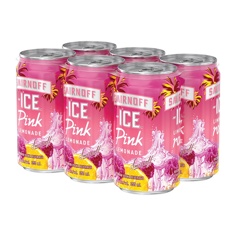 SMIRNOFF ICE PINK LEMONADE 355ML 6PK CAN