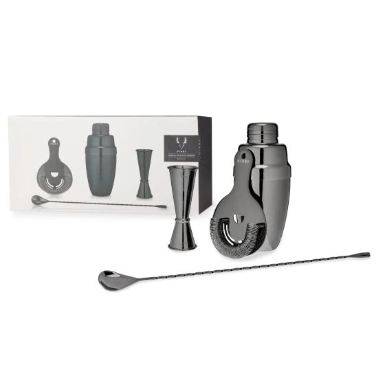 VISKI WARREN GUNMETAL MIXOLOGIST BARWARE SET