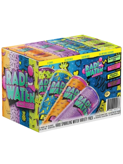 RAD! WATER HARD SODA MIXER 355ML 12PK CAN