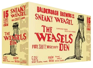 BALDERDASH SNEAKY WEASEL LAGER 355ML 15PK CAN