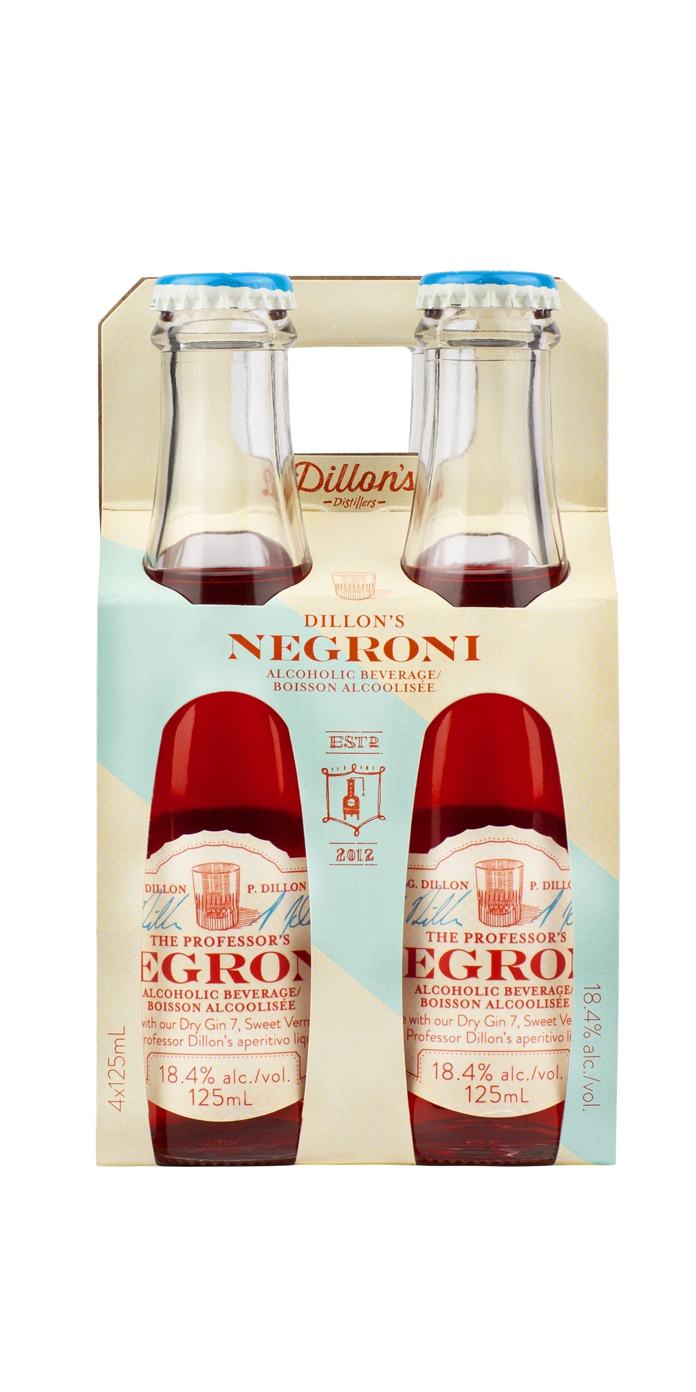 DILLONS PRE-MIXED NEGRONI 125ML 4PK BTL