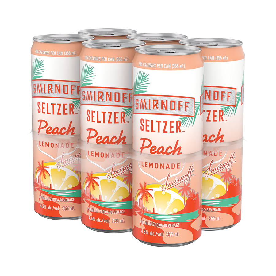 SMIRNOFF ICE PEACH LEMONADE 355ML 6PK CAN