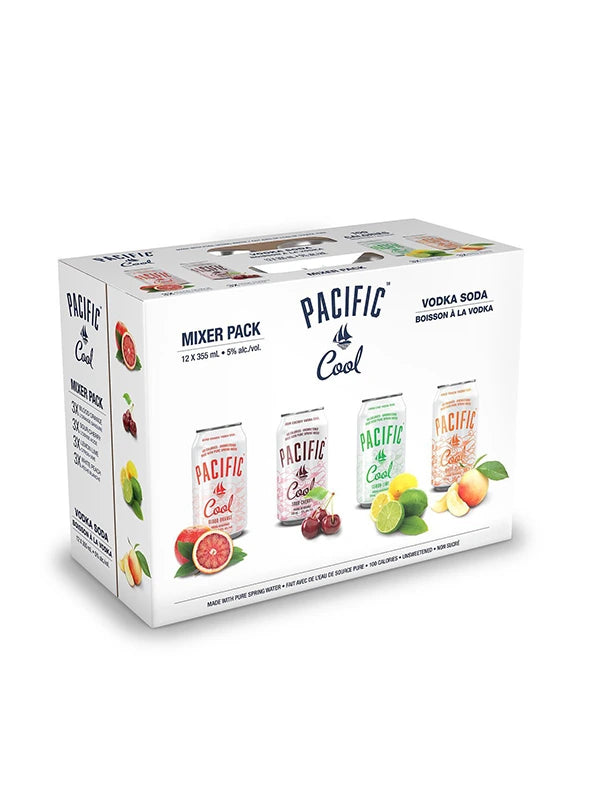 PACIFIC COOL VODKA SODA MIXER 355ML 12PK CAN