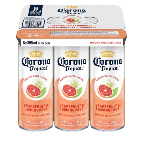 CORONA TROPICAL GRAPEFRUIT & LEMONGRASS 355ML 6PK CAN