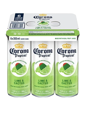 CORONA TROPICAL LIME & CACTUS 355ML 6PK CAN